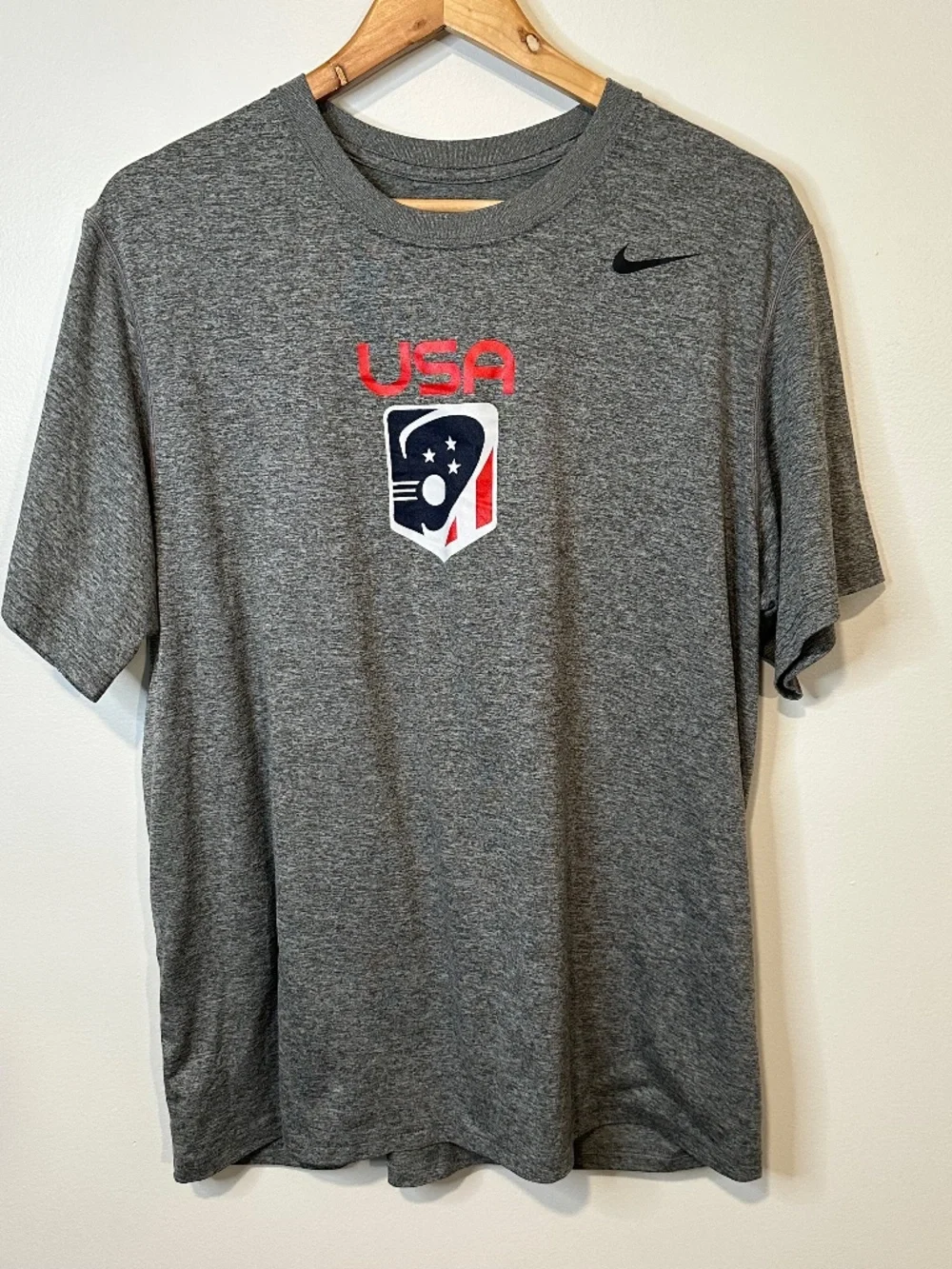 Gray Nike USA Lacrosse T Shirt Size Large